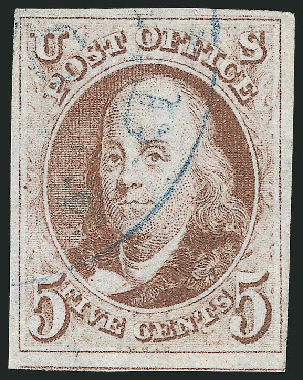 US Stamps Price Scott Catalogue 1: 5c 1847 Franklin. Robert Siegel Auction Galleries, Apr 2012, Sale 1023, Lot 2082