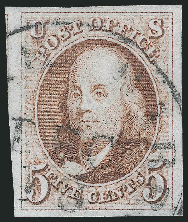 Prices of US Stamp Scott Catalog # 1 - 5c 1847 Franklin. Robert Siegel Auction Galleries, Apr 2012, Sale 1023, Lot 2172