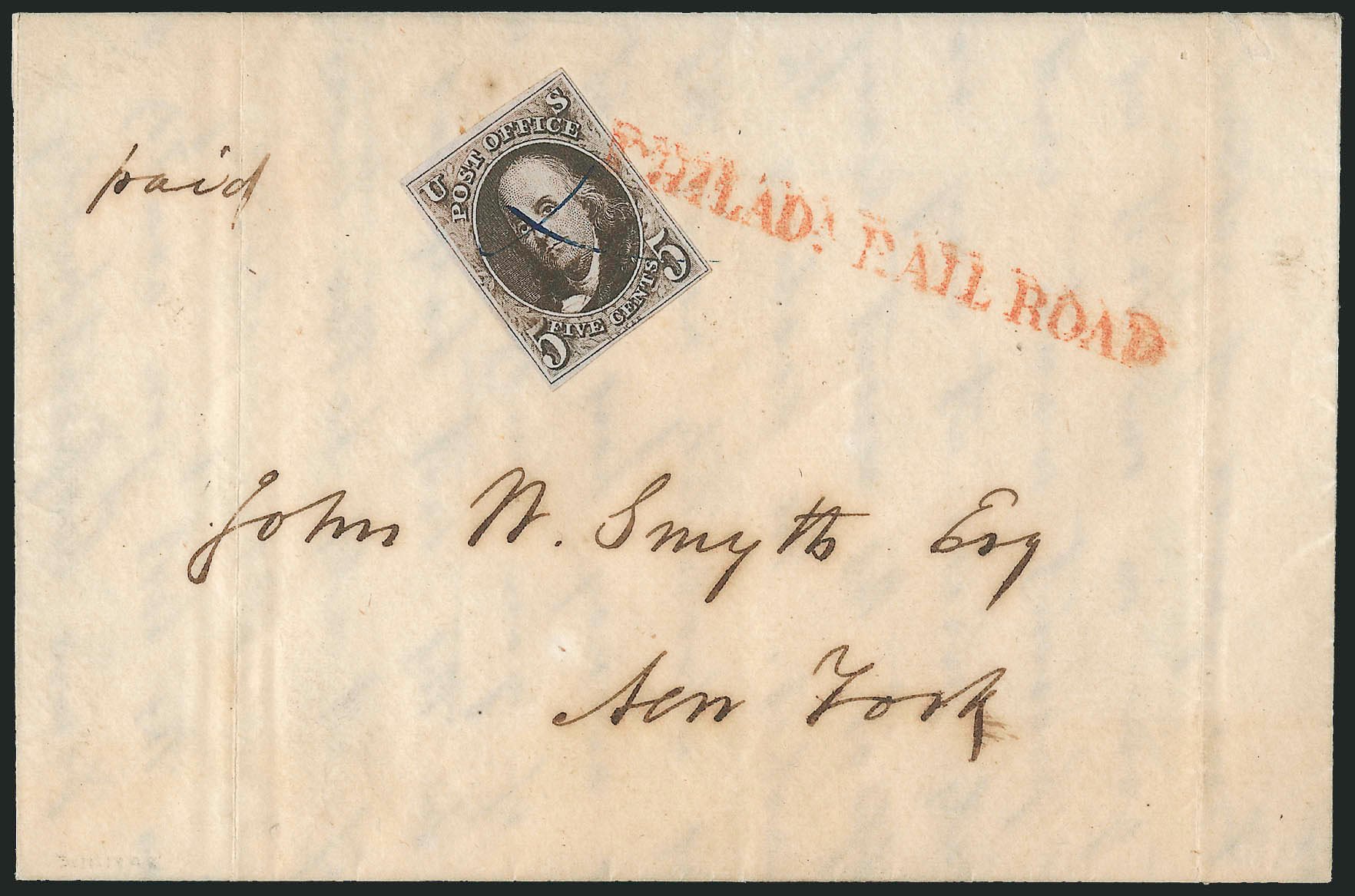 Cost of US Stamps Scott Catalogue #1 - 5c 1847 Franklin. Robert Siegel Auction Galleries, Apr 2012, Sale 1023, Lot 2372