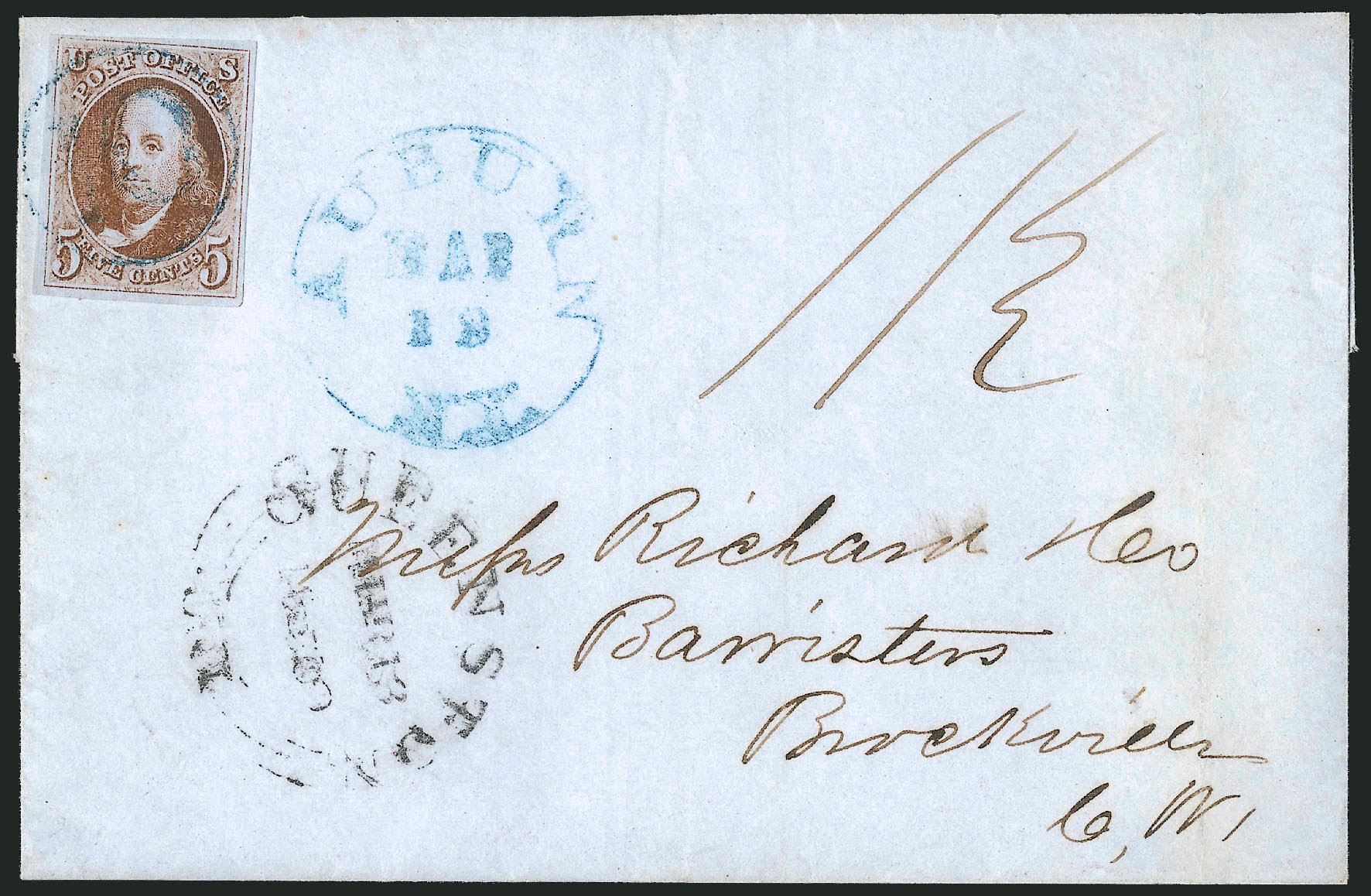 Prices of US Stamps Scott Cat. # 1 - 5c 1847 Franklin. Robert Siegel Auction Galleries, Apr 2012, Sale 1023, Lot 2462