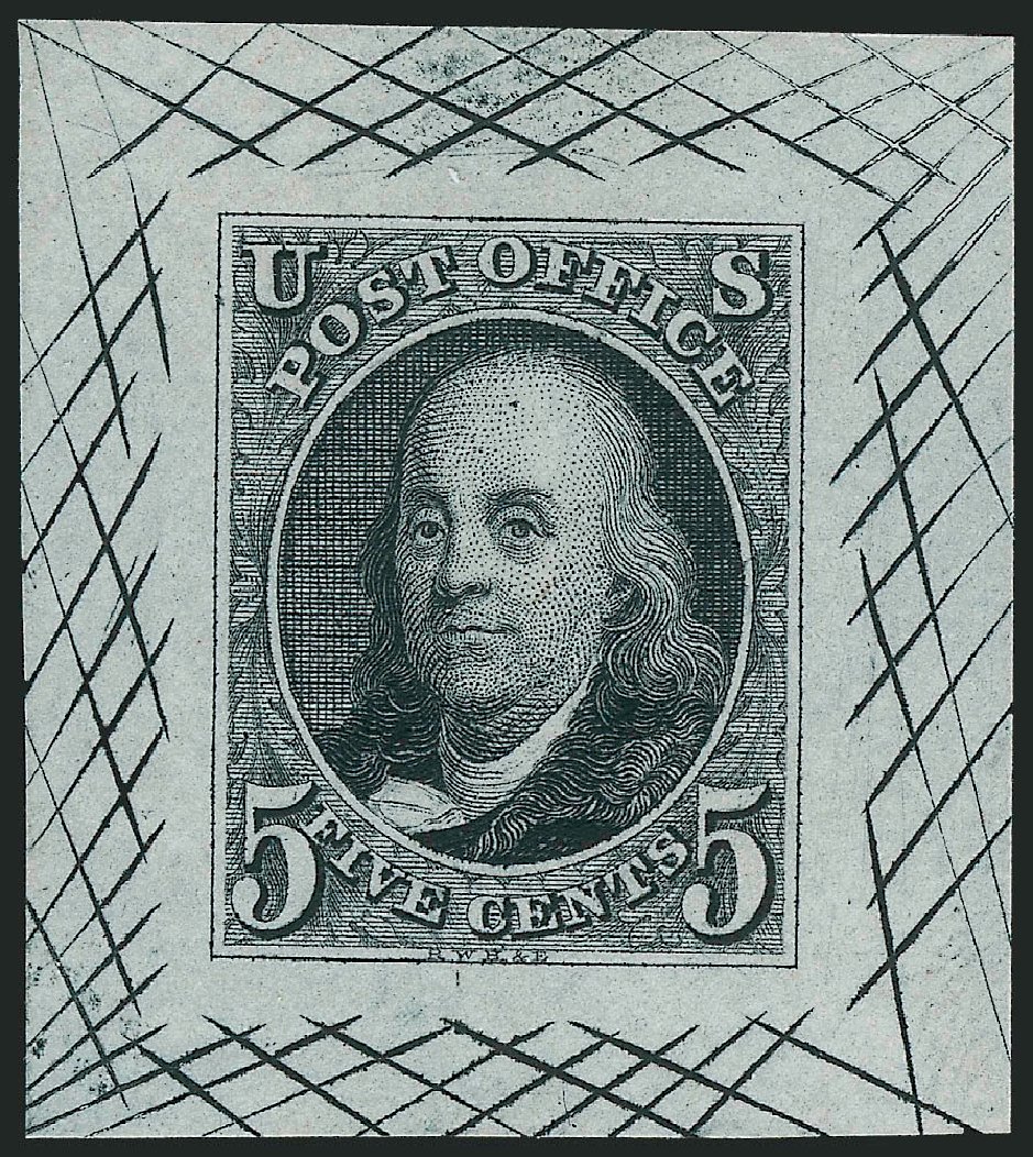 US Stamp Prices Scott # 1: 5c 1847 Franklin. Robert Siegel Auction Galleries, Dec 2012, Sale 1037, Lot 1012