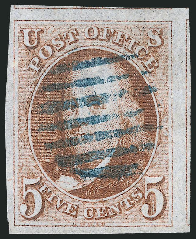 Cost of US Stamp Scott Catalogue 1 - 5c 1847 Franklin. Robert Siegel Auction Galleries, Dec 2012, Sale 1037, Lot 1372