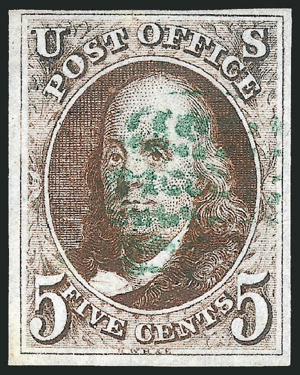 US Stamp Value Scott 1 - 1847 5c Franklin. Robert Siegel Auction Galleries, Apr 2014, Sale 1068, Lot 2