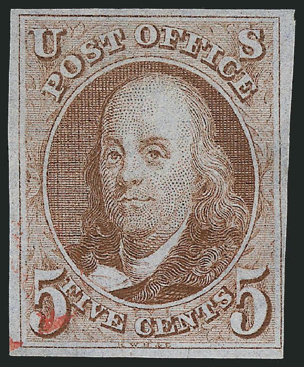 US Stamps Prices Scott # 1 - 5c 1847 Franklin. Robert Siegel Auction Galleries, Jul 2015, Sale 1107, Lot 22