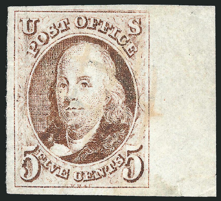 Price of US Stamps Scott Catalogue #1: 5c 1847 Franklin. Robert Siegel Auction Galleries, Sep 2010, Sale 993, Lot 122