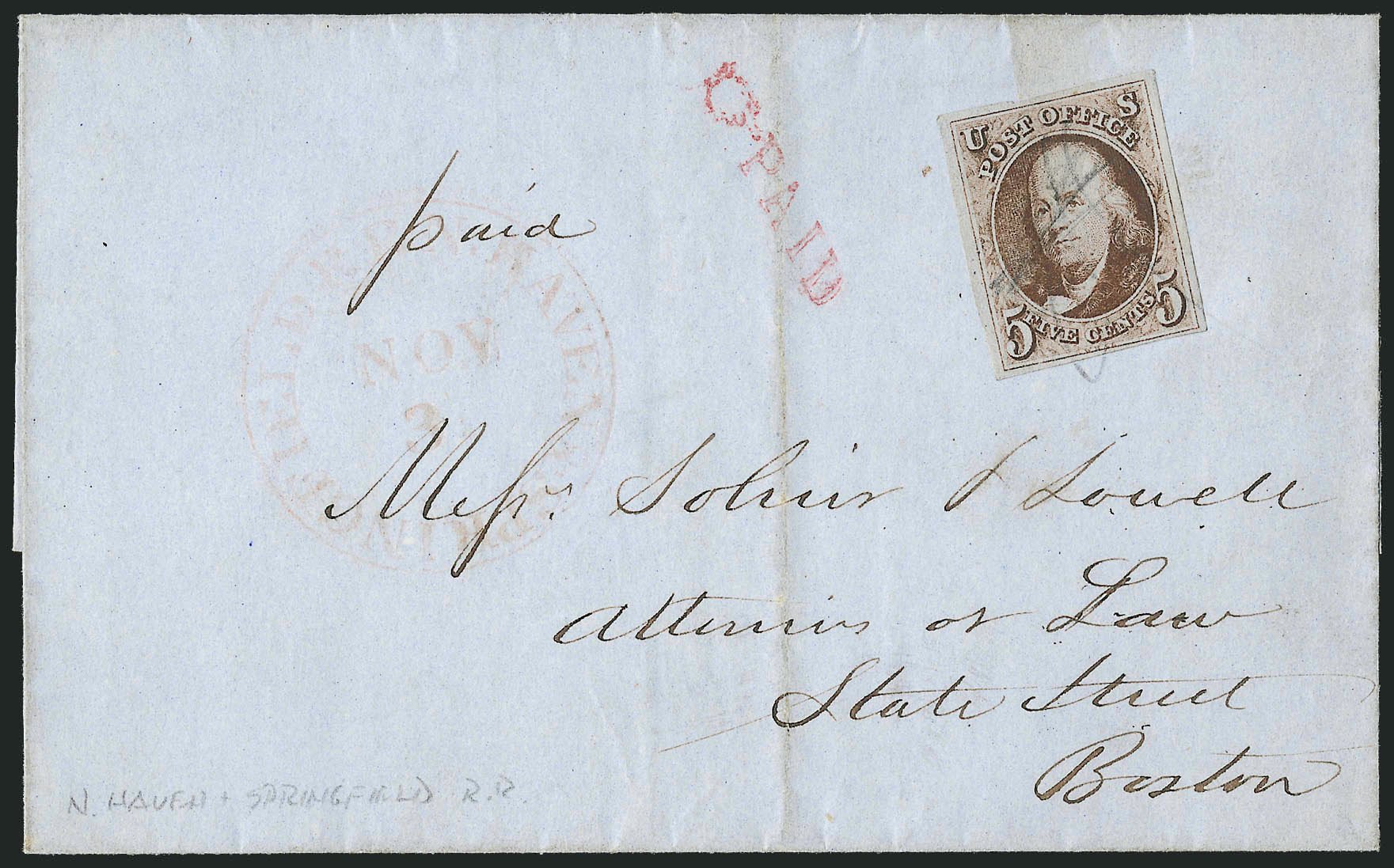 Costs of US Stamp Scott Catalogue #1 - 5c 1847 Franklin. Robert Siegel Auction Galleries, Sep 2010, Sale 993, Lot 212