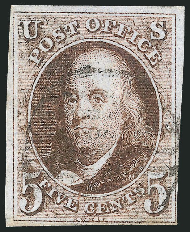 Costs of US Stamp Scott Catalogue # 1: 5c 1847 Franklin. Robert Siegel Auction Galleries, Sep 2010, Sale 993, Lot 32