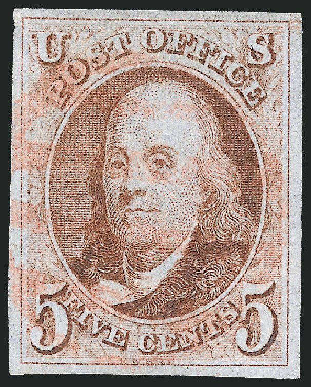 Prices of US Stamps Scott Catalogue 1: 5c 1847 Franklin. Robert Siegel Auction Galleries, Sep 2010, Sale 993, Lot 52