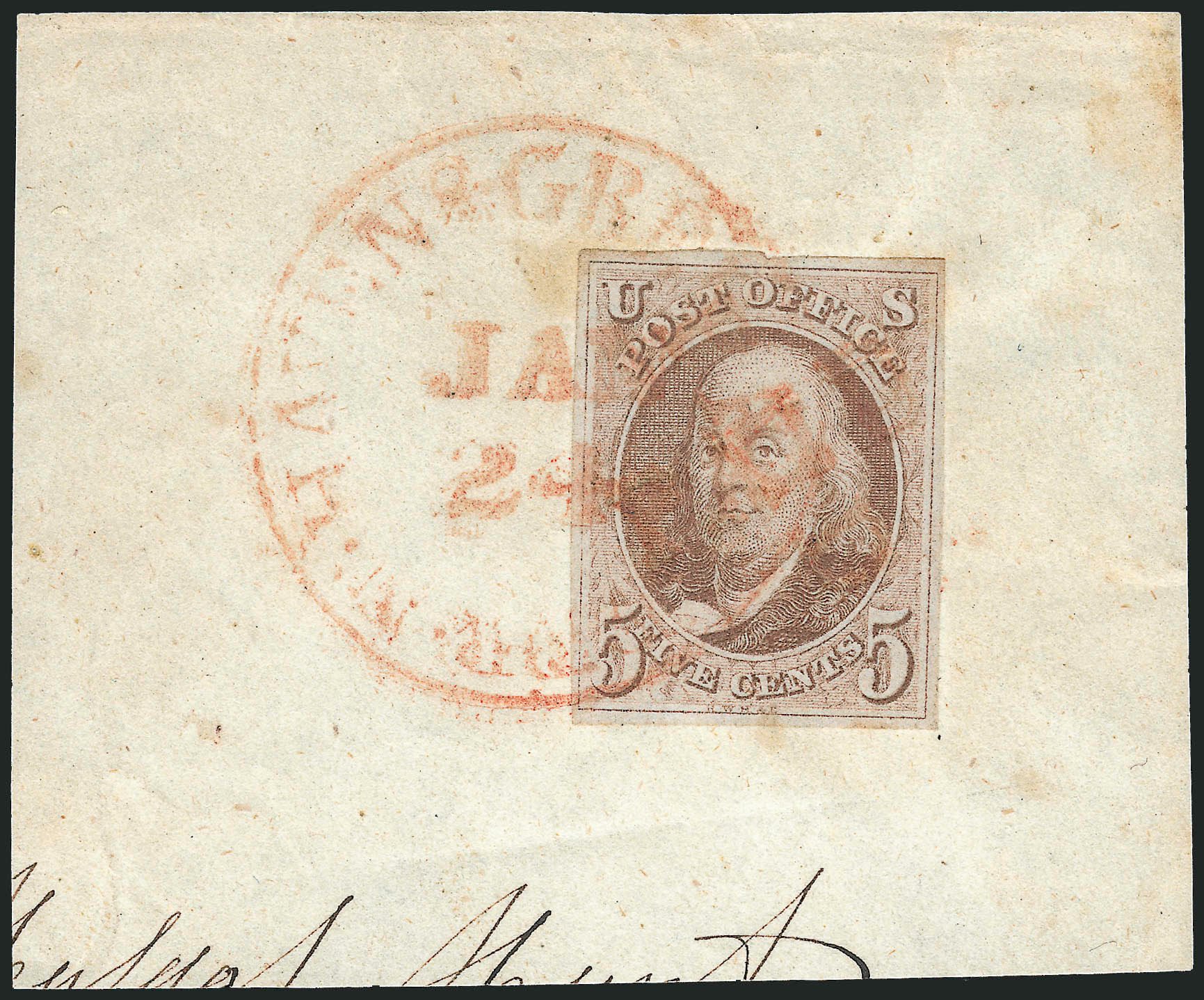 Values of US Stamps Scott Catalog #1 - 5c 1847 Franklin. Robert Siegel Auction Galleries, Sep 2010, Sale 993, Lot 62