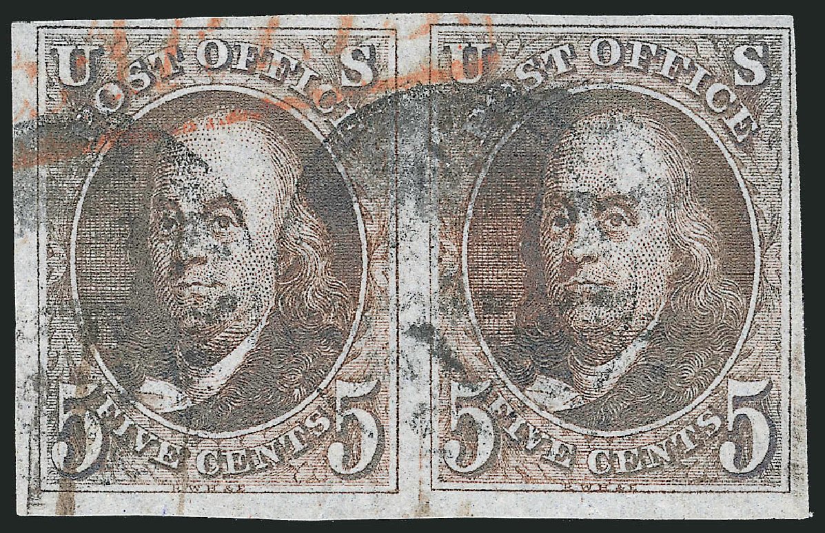 Values of US Stamps Scott 1: 1847 5c Franklin. Robert Siegel Auction Galleries, Sep 2010, Sale 993, Lot 92