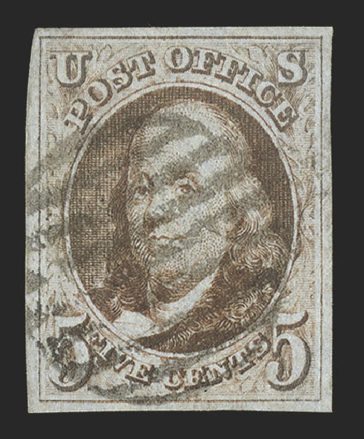 US Stamp Prices Scott Catalogue #1 - 5c 1847 Franklin. Spink Shreves Galleries, Jul 2012, Sale 140, Lot 22