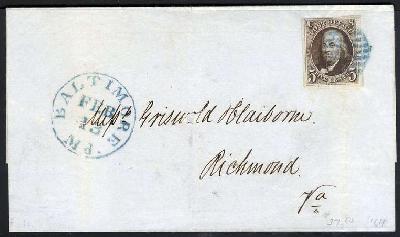Price of US Stamps Scott # 1: 5c 1847 Franklin. Cherrystone Auctions, May 2008, Sale 200805, Lot 13