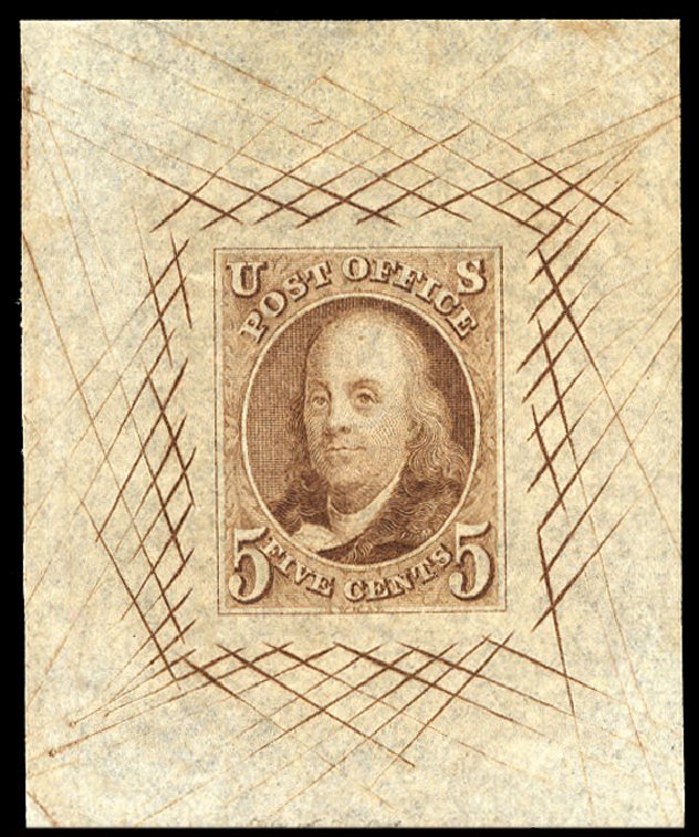 Values of US Stamps Scott Catalog #1: 1847 5c Franklin. Cherrystone Auctions, Mar 2009, Sale 200903, Lot 3