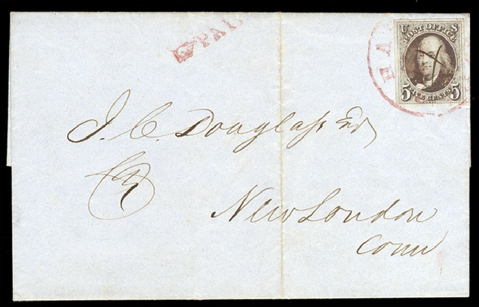 US Stamps Prices Scott 1 - 1847 5c Franklin. Cherrystone Auctions, Jul 2010, Sale 201007, Lot 3