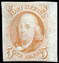 Price of US Stamp Scott Catalog #1: 5c 1847 Franklin. Schuyler J. Rumsey Philatelic Auctions, Apr 2015, Sale 60, Lot 1883
