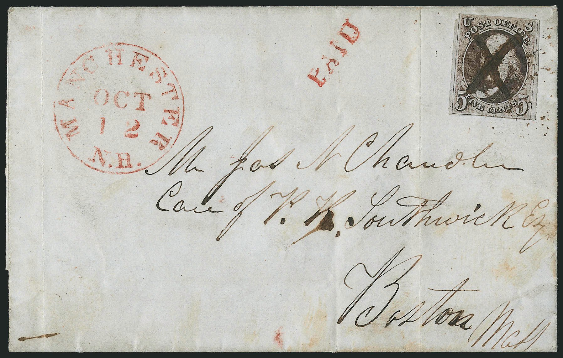Cost of US Stamp Scott Cat. 1: 5c 1847 Franklin. Robert Siegel Auction Galleries, Dec 2010, Sale 1002, Lot 3663