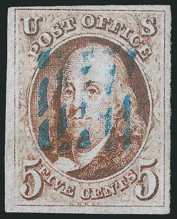 Prices of US Stamps Scott Catalog # 1 - 1847 5c Franklin. Robert Siegel Auction Galleries, Dec 2011, Sale 1017, Lot 53