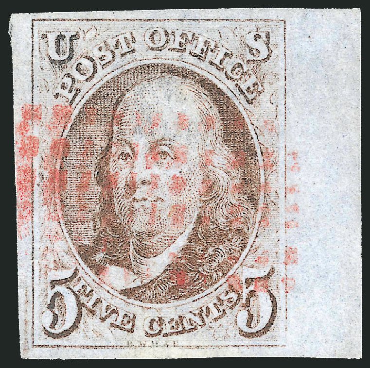 Cost of US Stamp Scott # 1: 5c 1847 Franklin. Robert Siegel Auction Galleries, Apr 2012, Sale 1023, Lot 2083