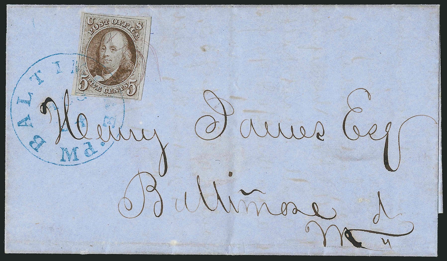 US Stamps Values Scott Catalog 1 - 5c 1847 Franklin. Robert Siegel Auction Galleries, Apr 2012, Sale 1023, Lot 2253