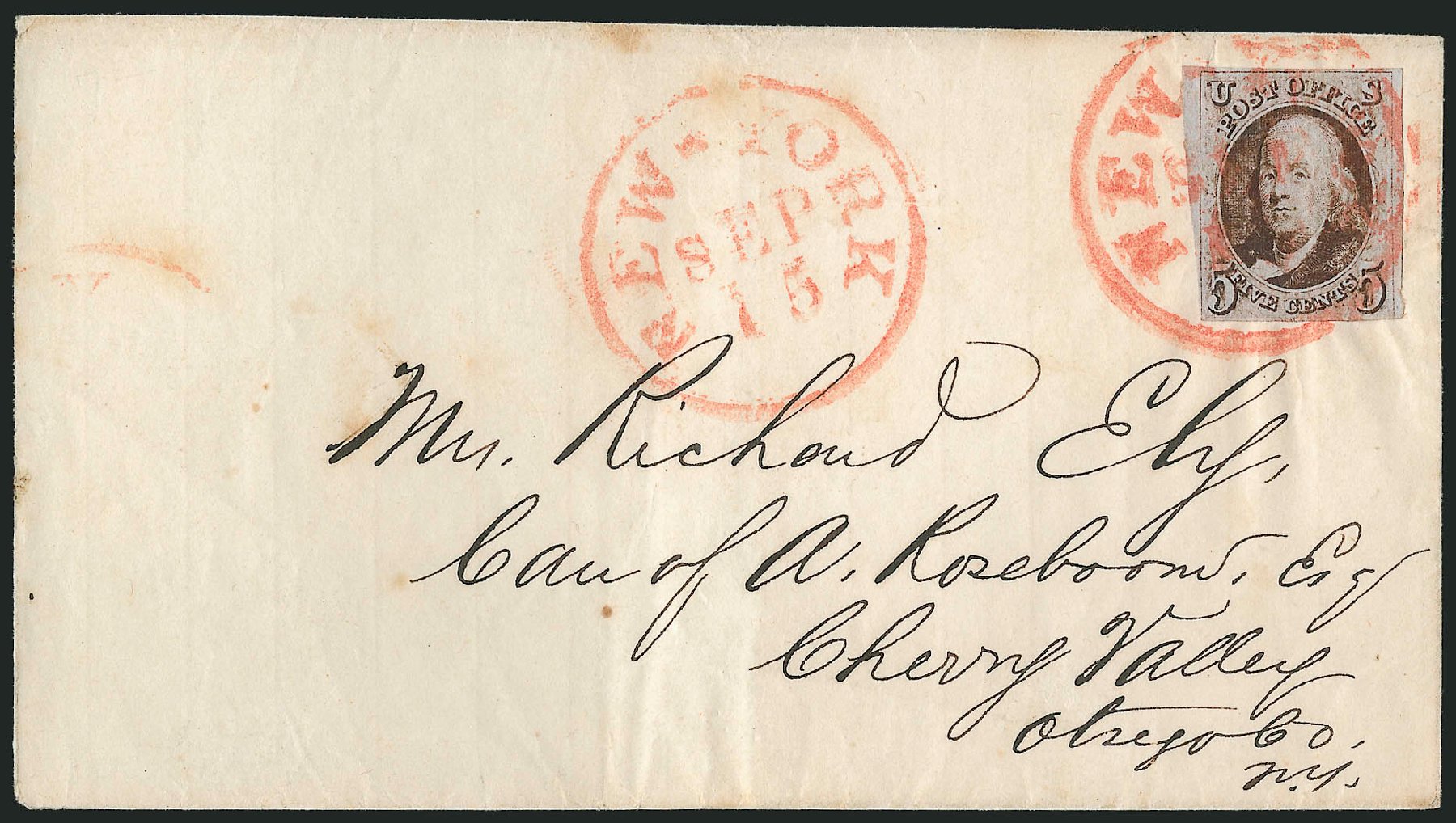 US Stamps Values Scott Catalog 1 - 5c 1847 Franklin. Robert Siegel Auction Galleries, Apr 2012, Sale 1023, Lot 2273