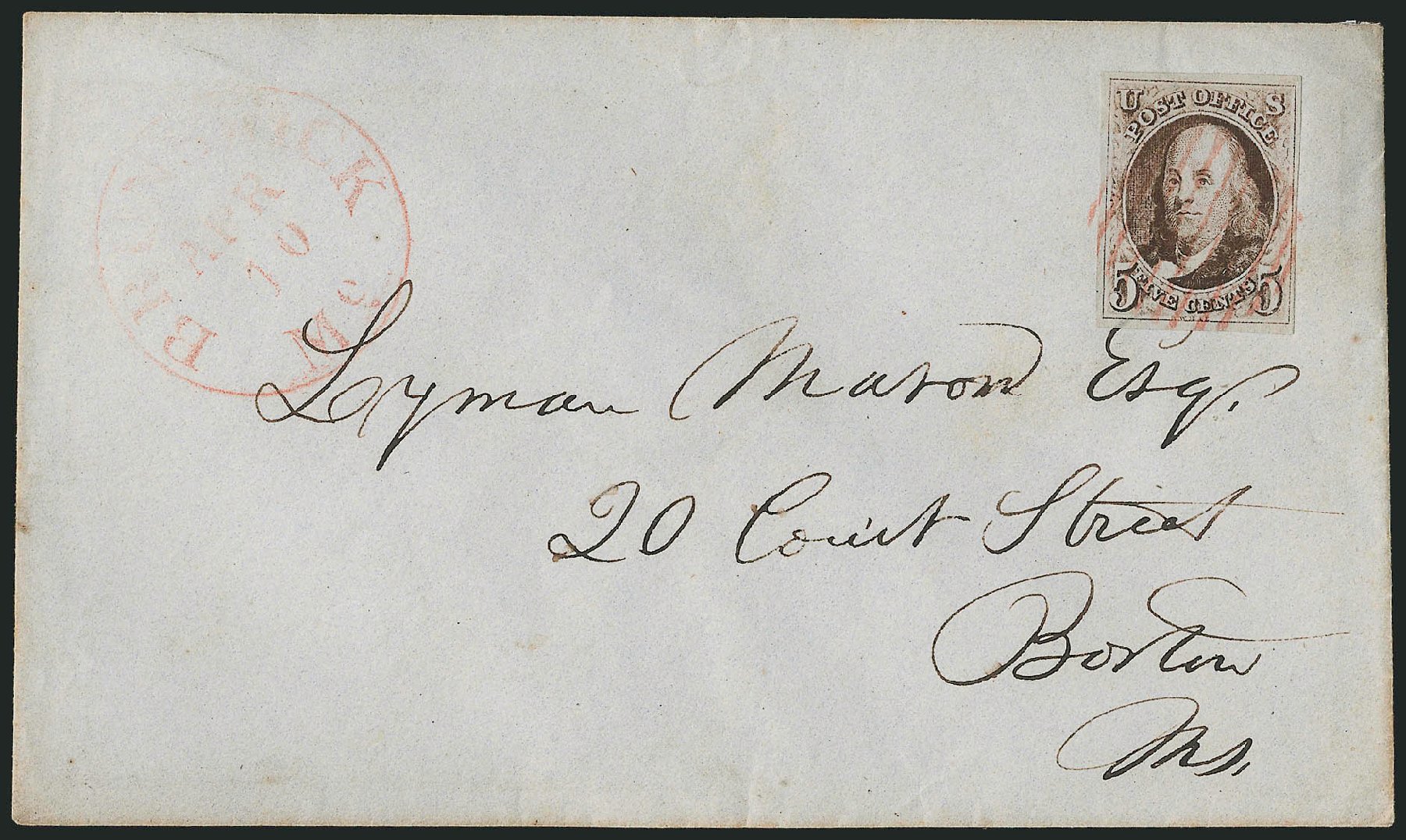 US Stamp Value Scott 1 - 1847 5c Franklin. Robert Siegel Auction Galleries, Apr 2012, Sale 1023, Lot 2293