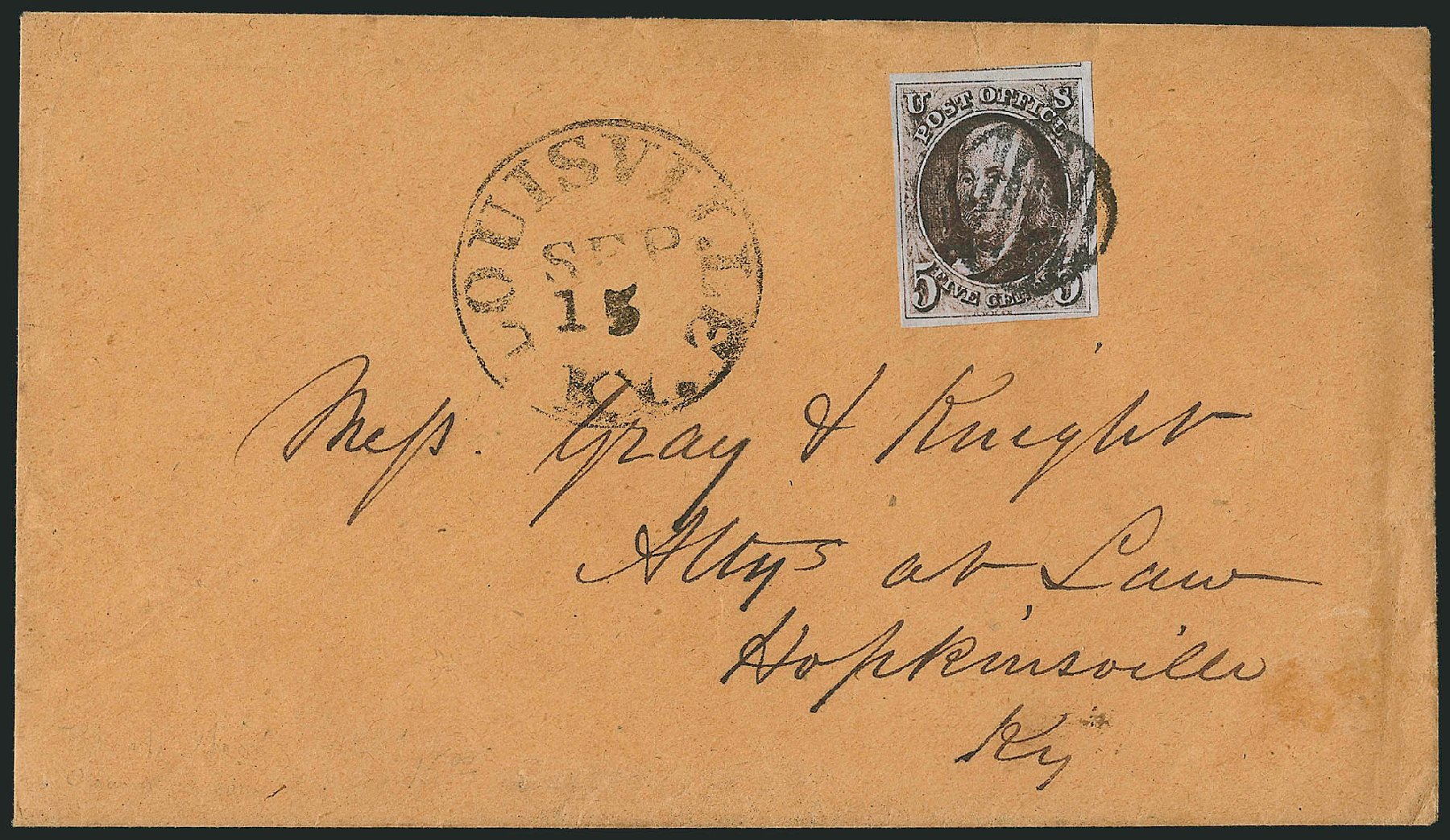 Value of US Stamp Scott # 1: 1847 5c Franklin. Robert Siegel Auction Galleries, Apr 2012, Sale 1023, Lot 2303