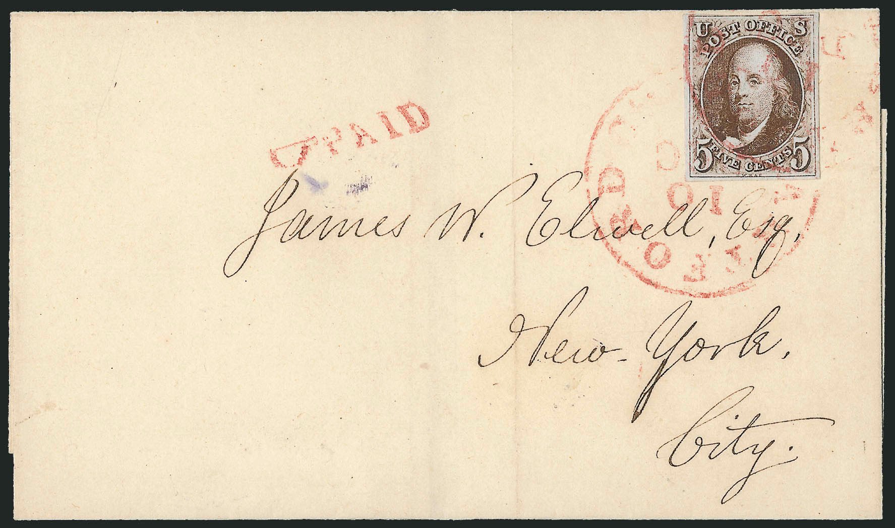 Price of US Stamps Scott Catalogue #1: 5c 1847 Franklin. Robert Siegel Auction Galleries, Apr 2012, Sale 1023, Lot 2313