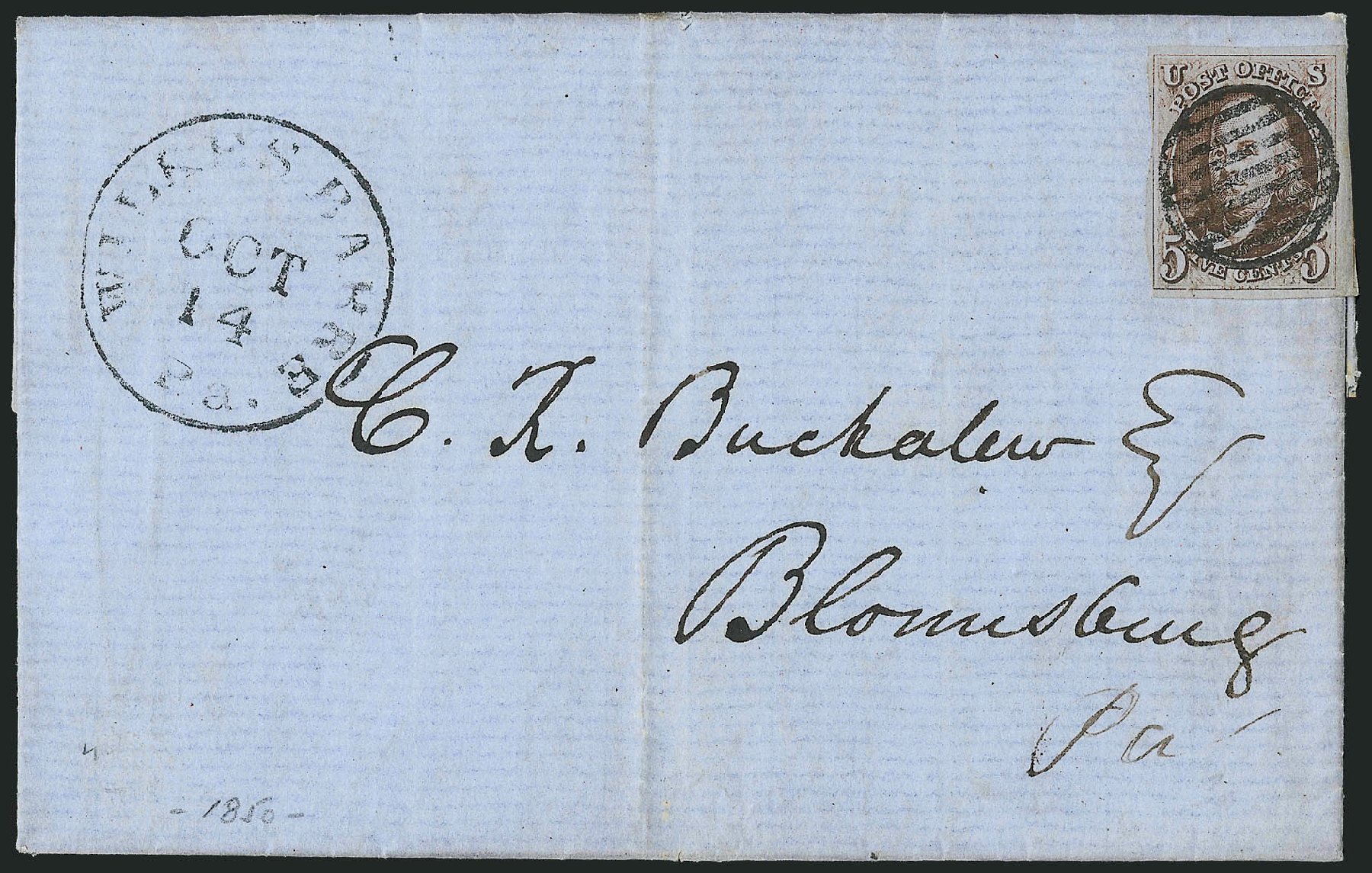 Prices of US Stamp Scott Cat. #1: 1847 5c Franklin. Robert Siegel Auction Galleries, Apr 2012, Sale 1023, Lot 2323