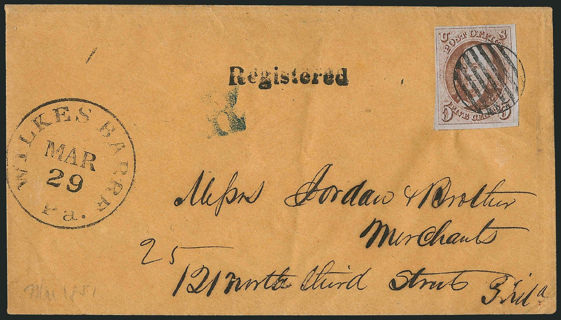 US Stamps Price Scott Catalogue # 1 - 5c 1847 Franklin. Robert Siegel Auction Galleries, Apr 2012, Sale 1023, Lot 2353