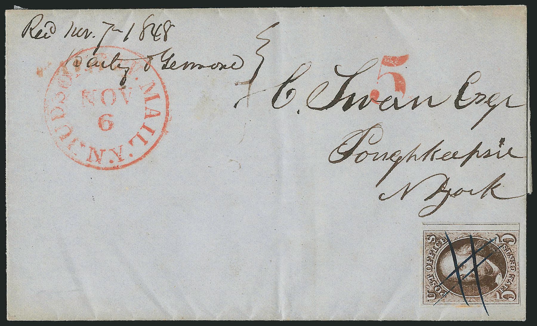 Price of US Stamp Scott Catalog 1 - 1847 5c Franklin. Robert Siegel Auction Galleries, Apr 2012, Sale 1023, Lot 2383