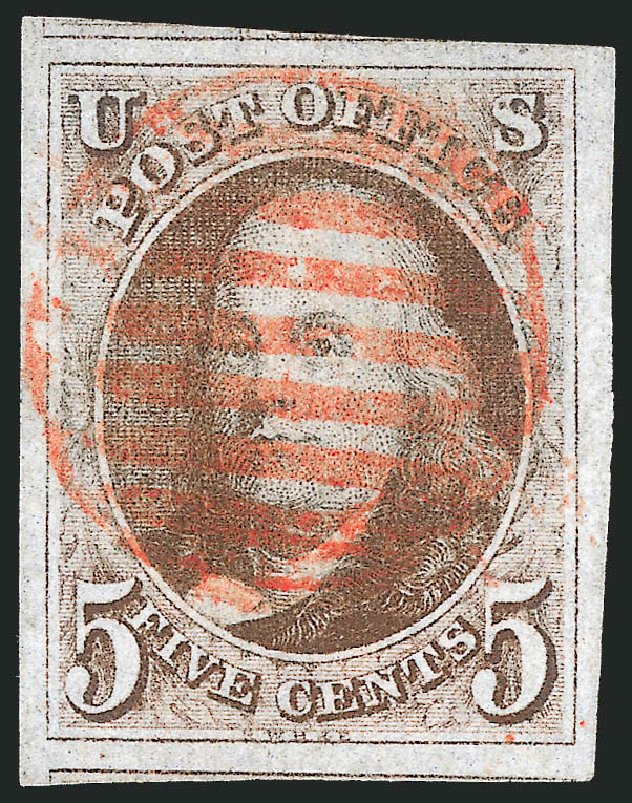 US Stamps Price Scott Catalogue # 1 - 5c 1847 Franklin. Robert Siegel Auction Galleries, Oct 2012, Sale 1032, Lot 3003