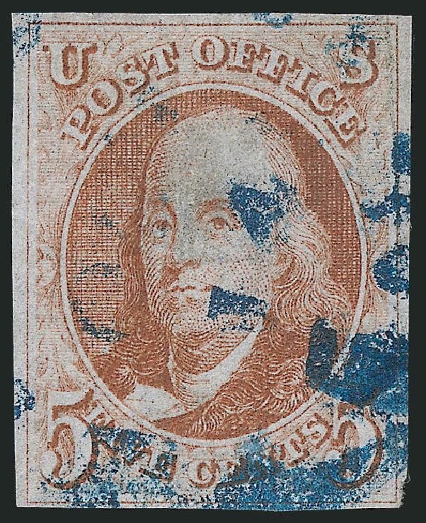 Costs of US Stamps Scott # 1: 5c 1847 Franklin. Robert Siegel Auction Galleries, Dec 2012, Sale 1037, Lot 1373