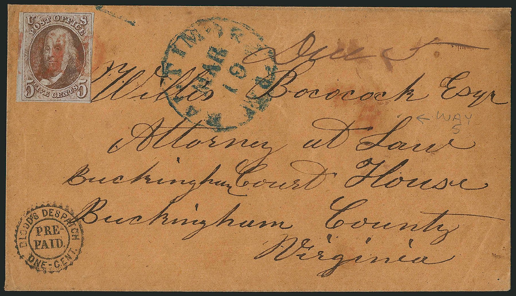 Costs of US Stamp Scott Catalogue # 1 - 5c 1847 Franklin. Robert Siegel Auction Galleries, Jun 2015, Sale 1105, Lot 2513