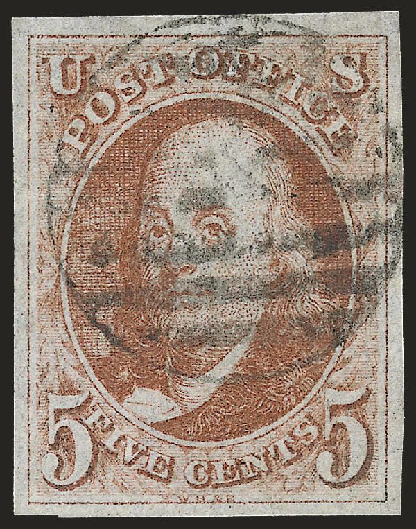 Cost of US Stamp Scott Cat. # 1: 5c 1847 Franklin. Robert Siegel Auction Galleries, Jun 2009, Sale 975, Lot 1083