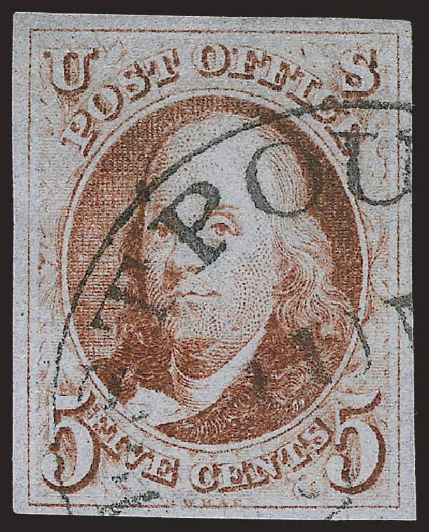 Values of US Stamp Scott Catalog #1 - 5c 1847 Franklin. Robert Siegel Auction Galleries, Jun 2010, Sale 992, Lot 2003
