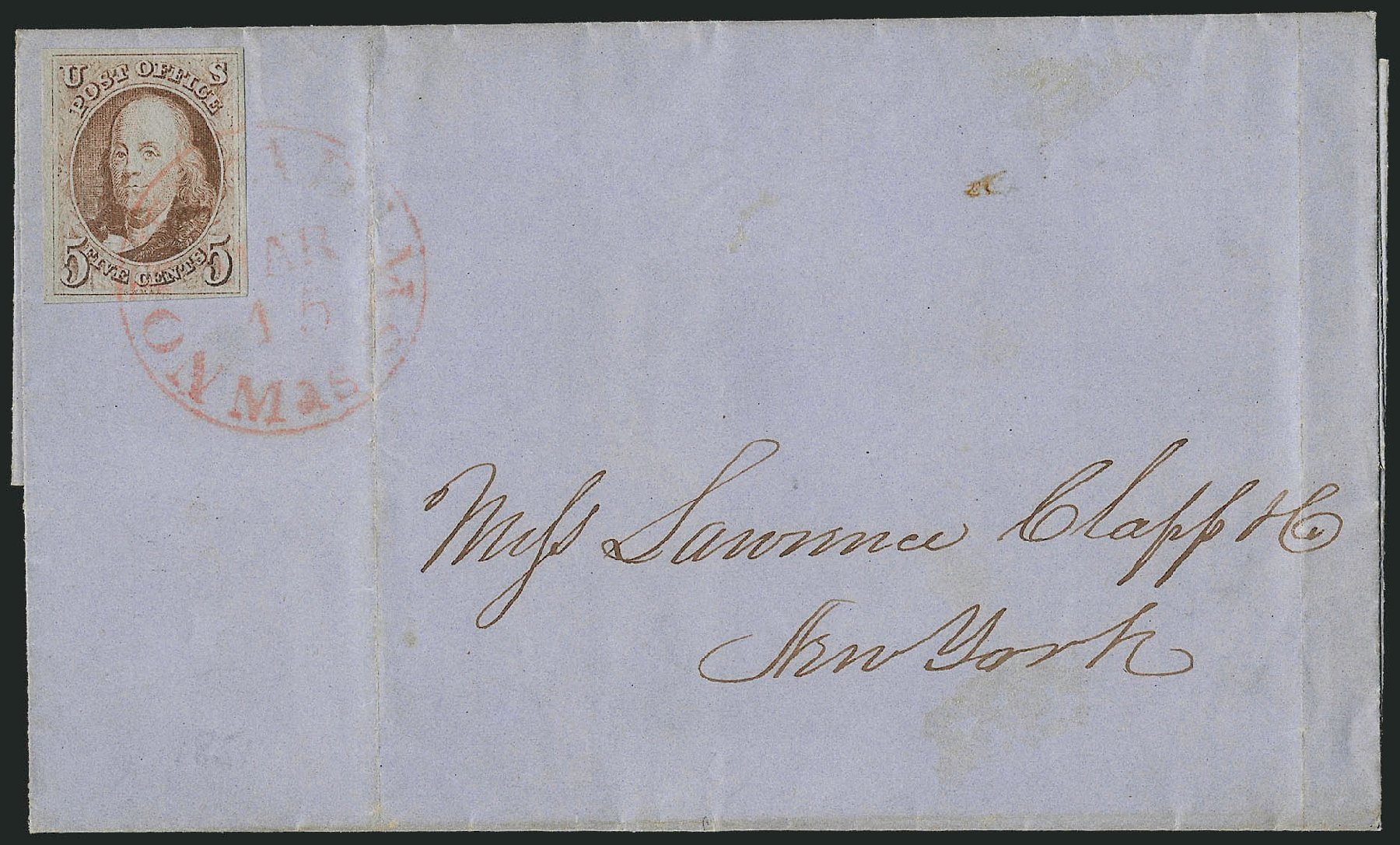 Price of US Stamp Scott Catalog #1 - 1847 5c Franklin. Robert Siegel Auction Galleries, Sep 2010, Sale 993, Lot 203