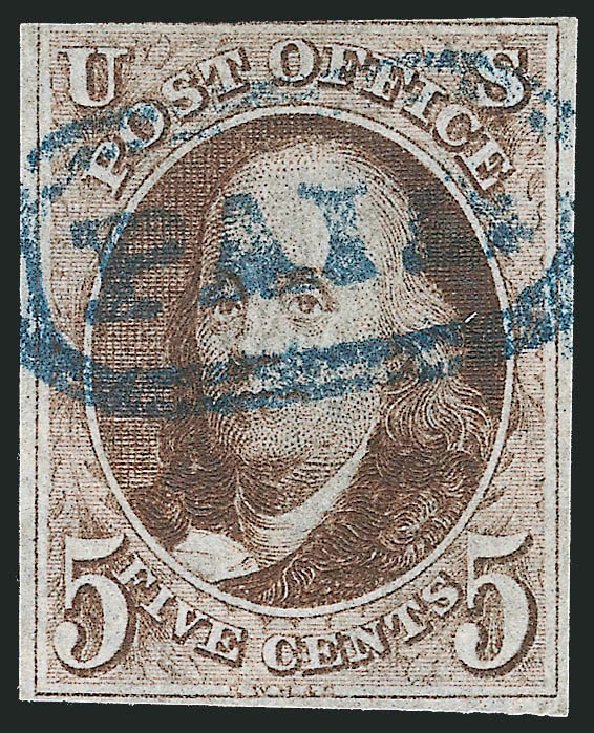 Values of US Stamps Scott Catalog 1: 5c 1847 Franklin. Robert Siegel Auction Galleries, Sep 2010, Sale 993, Lot 33