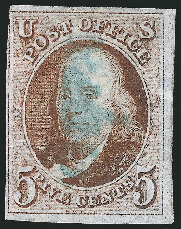 Cost of US Stamp Scott # 1 - 5c 1847 Franklin. Robert Siegel Auction Galleries, Sep 2010, Sale 993, Lot 83