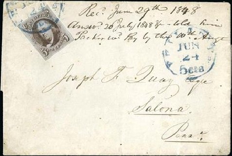 US Stamp Value Scott Cat. # 1: 1847 5c Franklin. Spink Shreves Galleries, Jan 2015, Sale 150, Lot 13