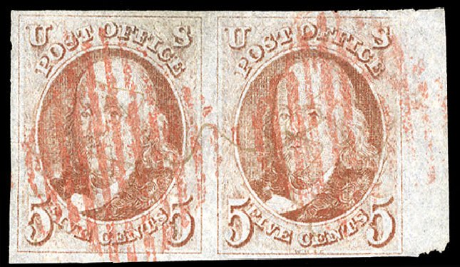 Price of US Stamp Scott Catalog 1: 1847 5c Franklin. Cherrystone Auctions, Apr 2010, Sale 201004, Lot 6