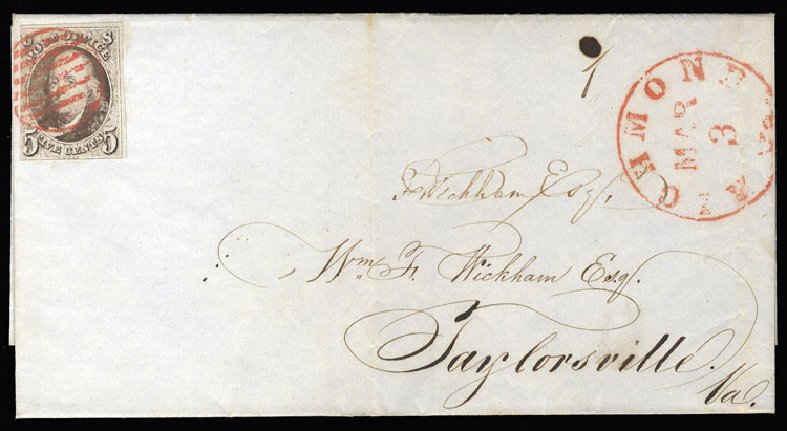 US Stamps Prices Scott #1: 1847 5c Franklin. Cherrystone Auctions, Jan 2015, Sale 201501, Lot 16