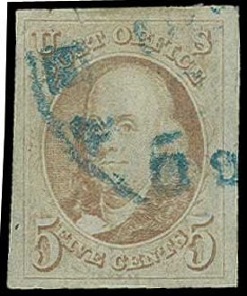 Cost of US Stamps Scott Cat. # 1: 5c 1847 Franklin. H.R. Harmer, Jun 2015, Sale 3007, Lot 3086