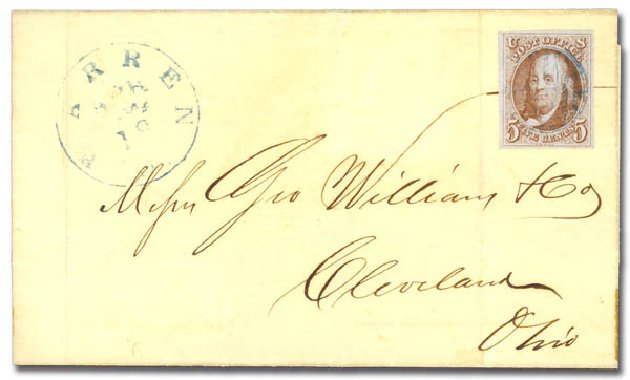 Prices of US Stamp Scott Cat. 1: 5c 1847 Franklin. Daniel Kelleher Auctions, Sep 2013, Sale 639, Lot 346