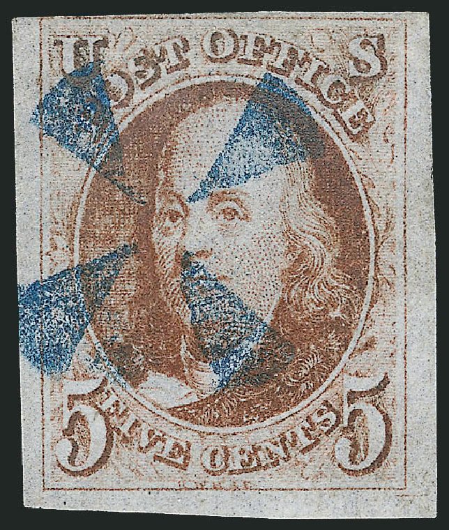 Price of US Stamps Scott Cat. # 1 - 5c 1847 Franklin. Robert Siegel Auction Galleries, Dec 2011, Sale 1017, Lot 56