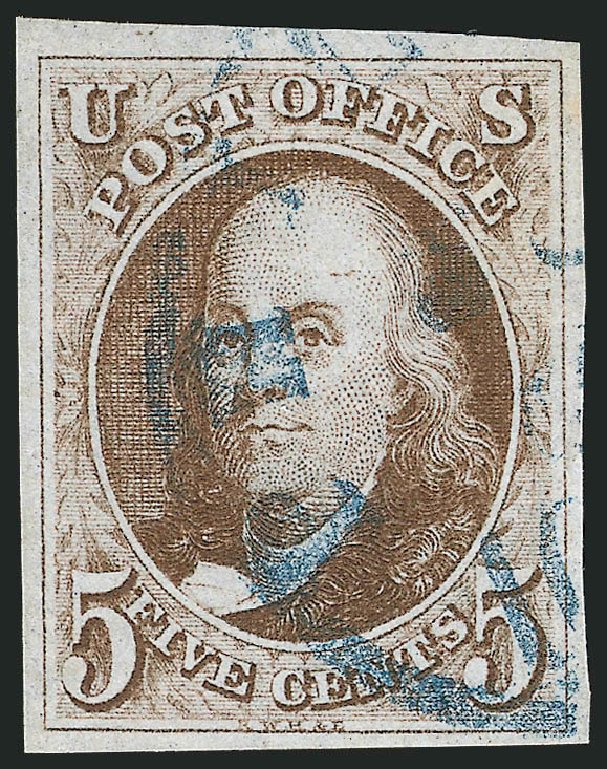 Price of US Stamps Scott # 1 - 5c 1847 Franklin. Robert Siegel Auction Galleries, Mar 2012, Sale 1019, Lot 306