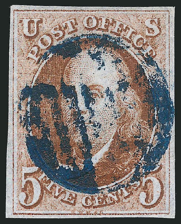 US Stamp Prices Scott #1 - 5c 1847 Franklin. Robert Siegel Auction Galleries, Mar 2012, Sale 1021, Lot 106
