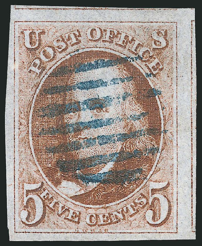 Prices of US Stamps Scott Catalog # 1 - 1847 5c Franklin. Robert Siegel Auction Galleries, Apr 2012, Sale 1023, Lot 2136