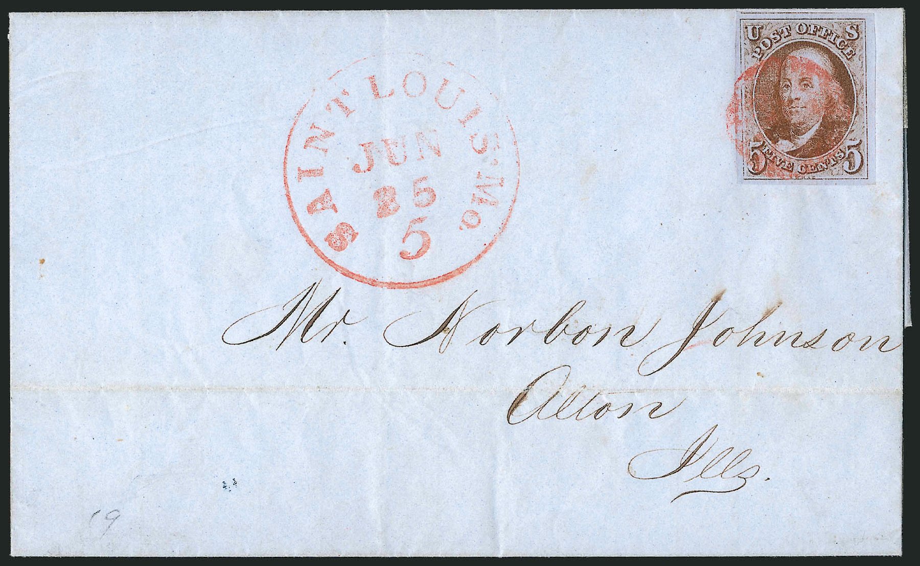 US Stamps Value Scott Catalogue #1 - 1847 5c Franklin. Robert Siegel Auction Galleries, Apr 2012, Sale 1023, Lot 2216