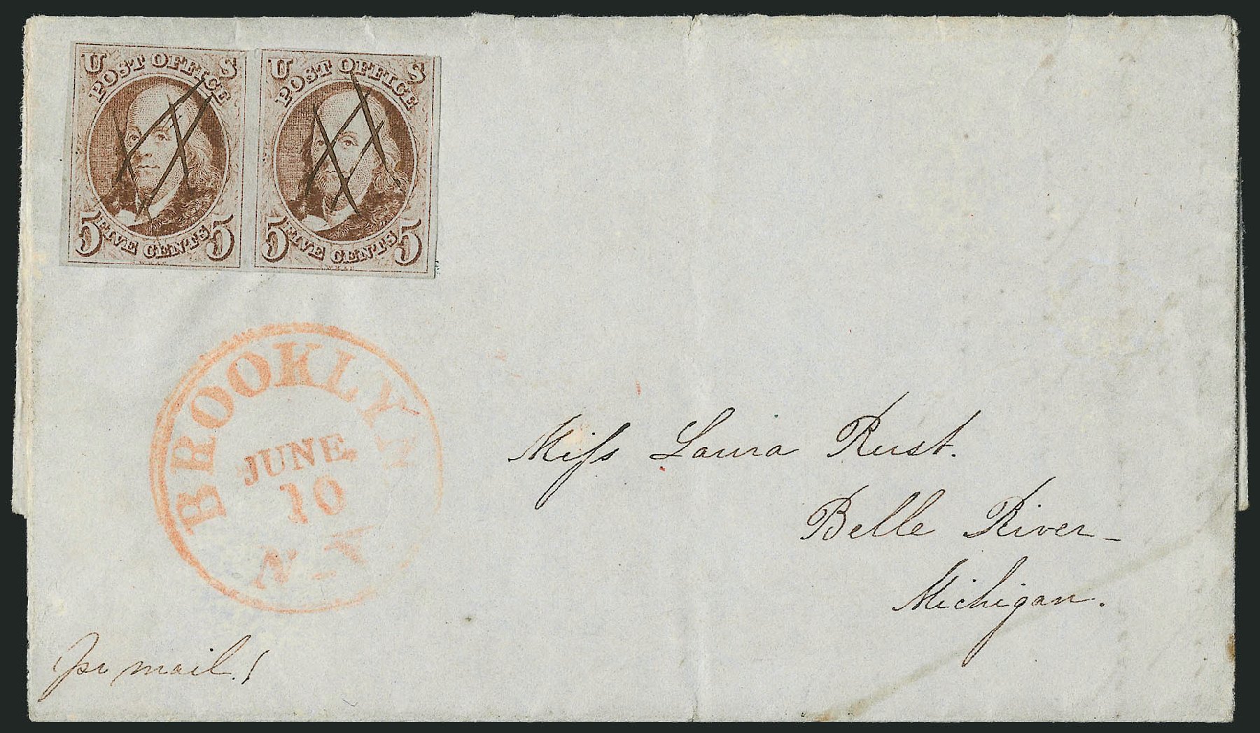 Value of US Stamp Scott Catalog # 1: 5c 1847 Franklin. Robert Siegel Auction Galleries, Apr 2012, Sale 1023, Lot 2236