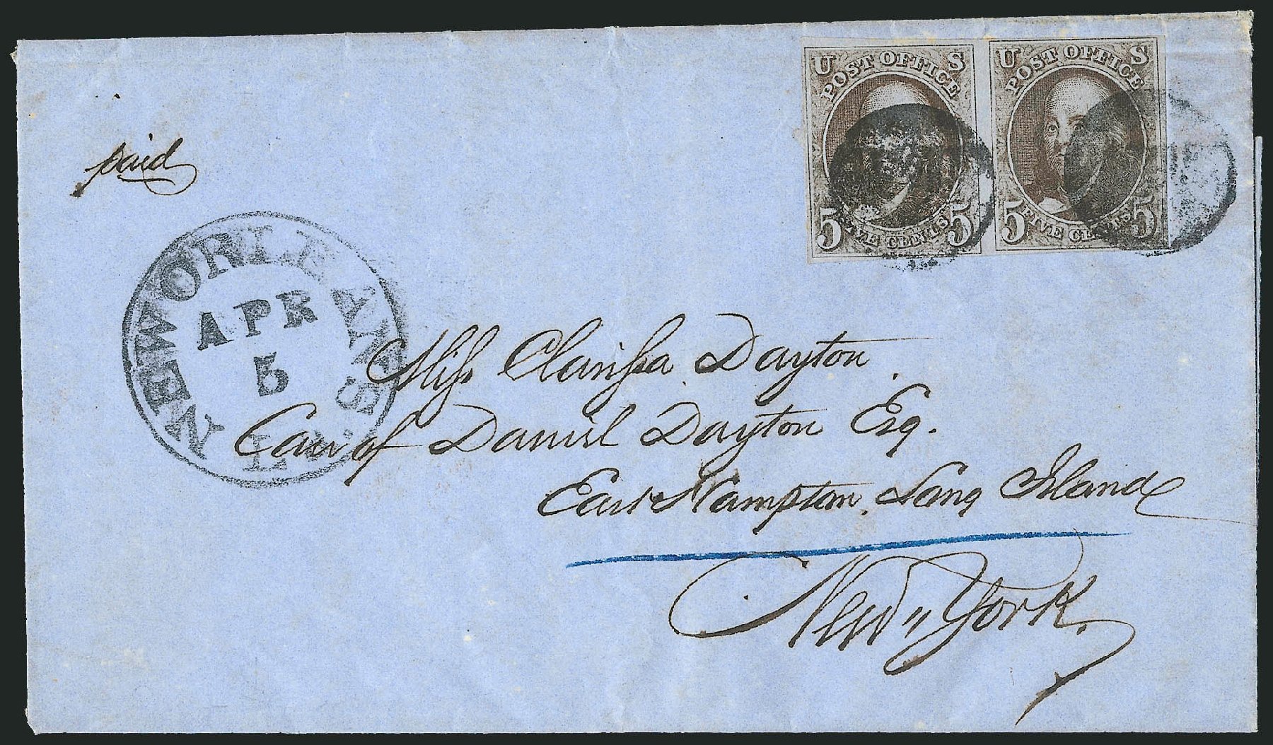 Value of US Stamps Scott #1: 1847 5c Franklin. Robert Siegel Auction Galleries, Apr 2012, Sale 1023, Lot 2306